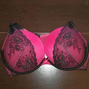 Torrid Pink & Black Push Up Plunge Bra - 42D